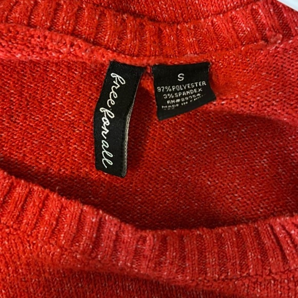 Comfy Soft Pullover Free For All Red Crew Neck Sweater Size Small - Picture 2 of 2